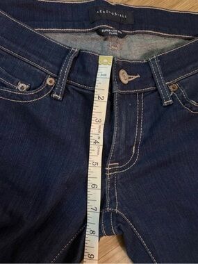 Aeropostale Dark Blue Super low rise FLARE Jeans (6P) Inseam appx 30